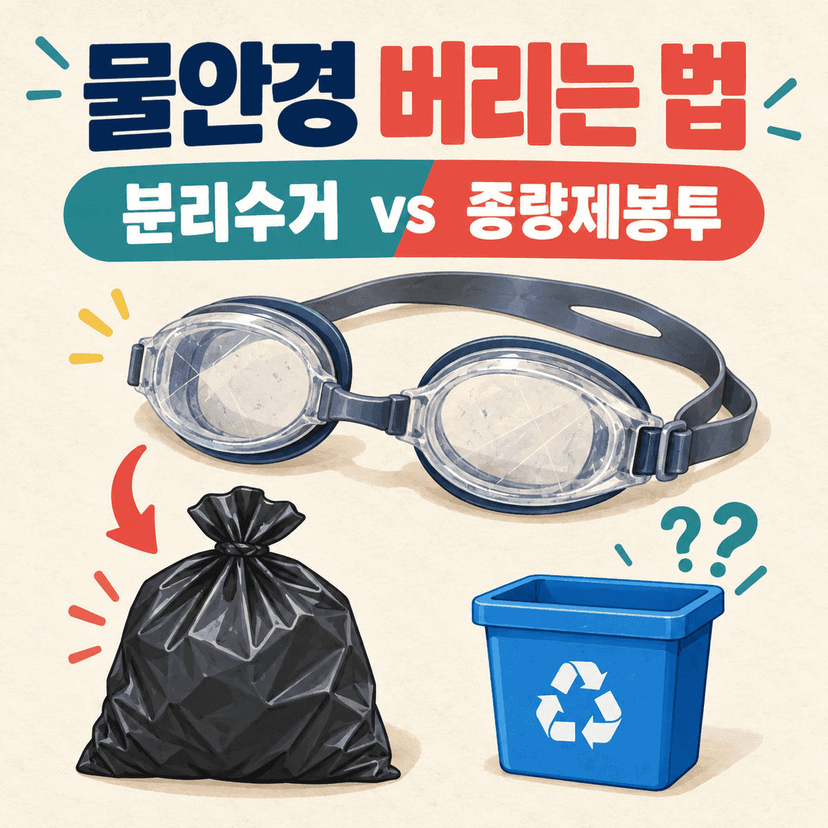 물안경 버리는 법과 분리수거·종량제봉투 구분