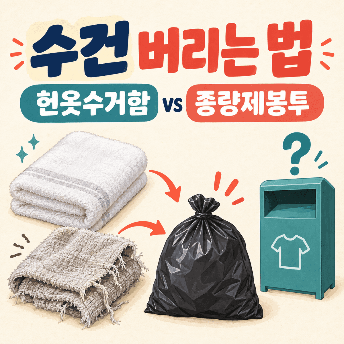 수건 버리는 법과 헌옷수거함·종량제봉투 구분