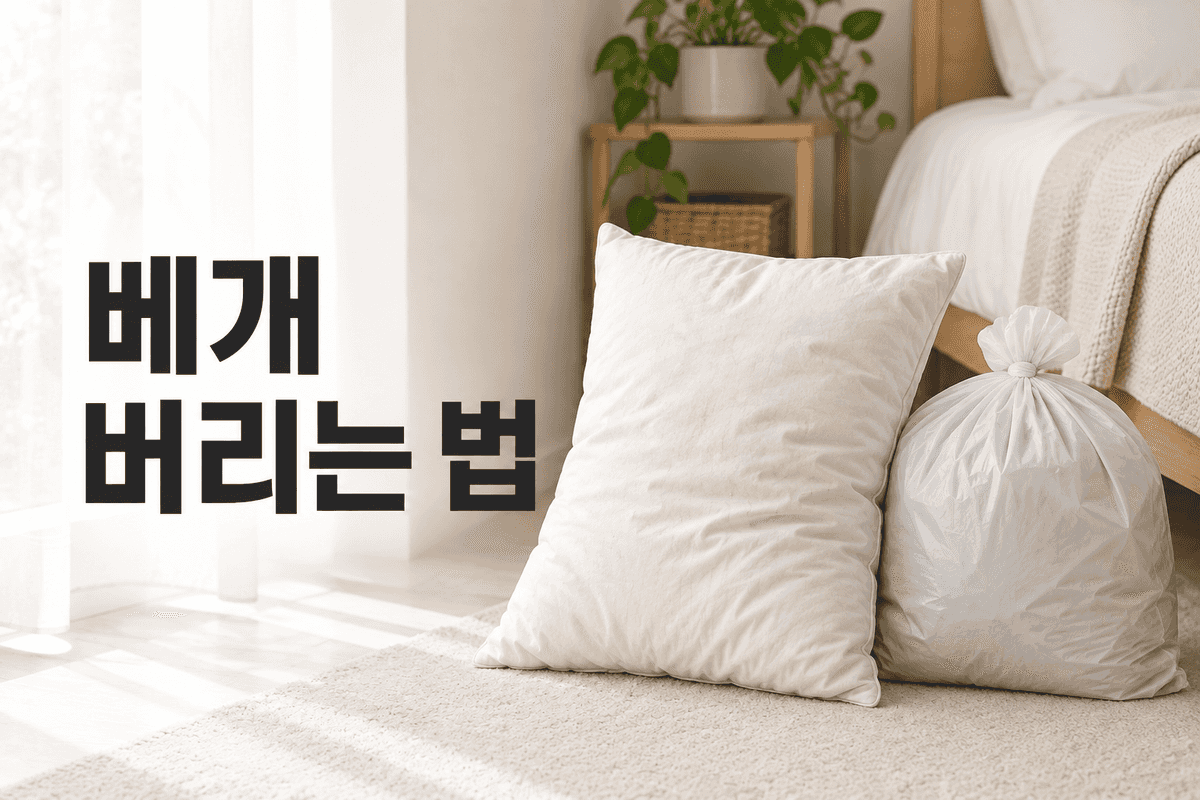 베개 버리는 법 카드뉴스: 베개와 배출용 봉투